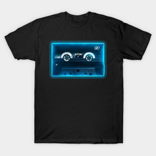 Blue Neon Cassette Tape T-Shirt